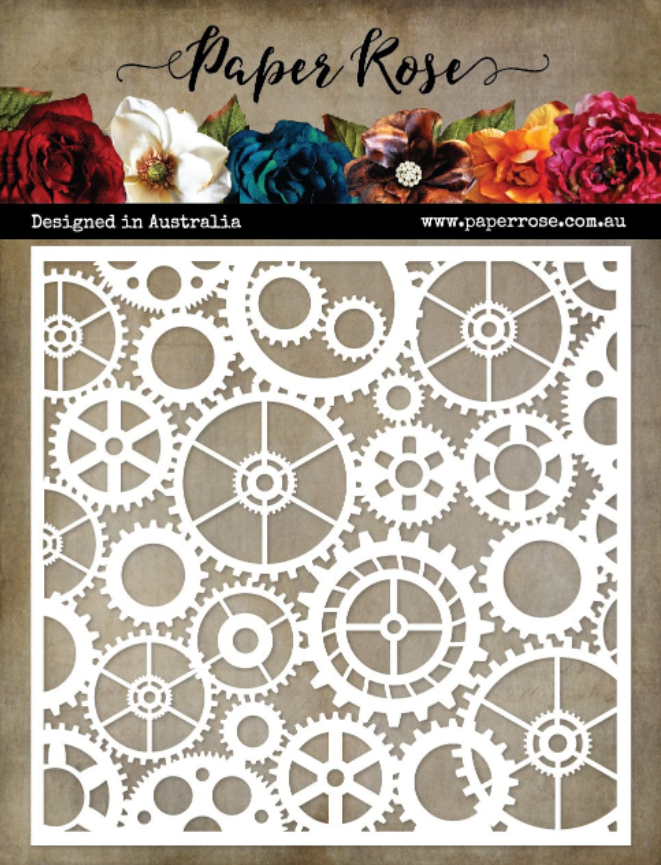 Cogs & Gears 6x6" Stencil Scrapbook House