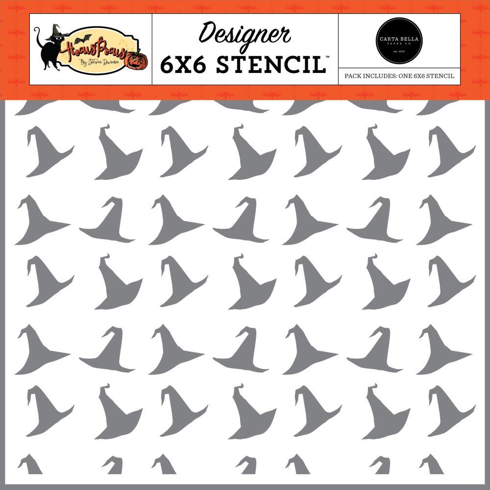 Carta bella stencil 6 x6 witch hat papercraft palace